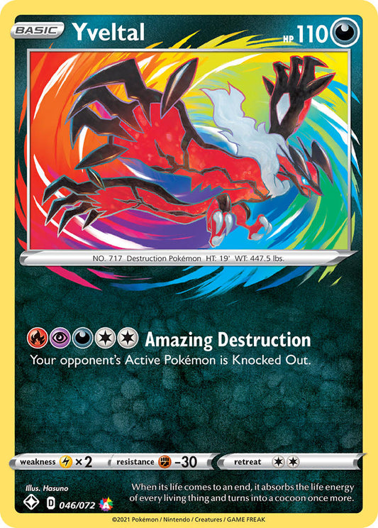 (046/072) Pokemon TCG Shining Fates Single: Yveltal  Amazing Rare