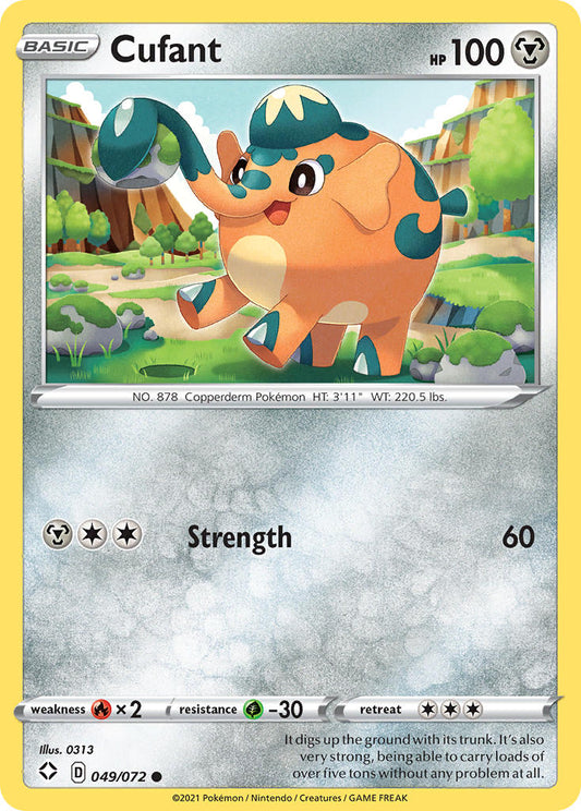 (049/072) Pokemon TCG Shining Fates Single: Cufant Reverse Holo Common