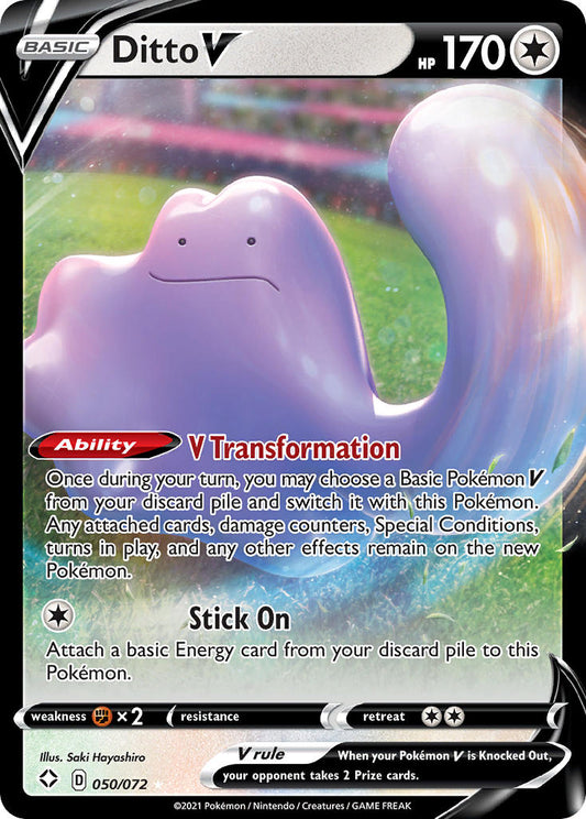 (050/072) Pokemon TCG Shining Fates Single: Ditto V  Ultra Rare