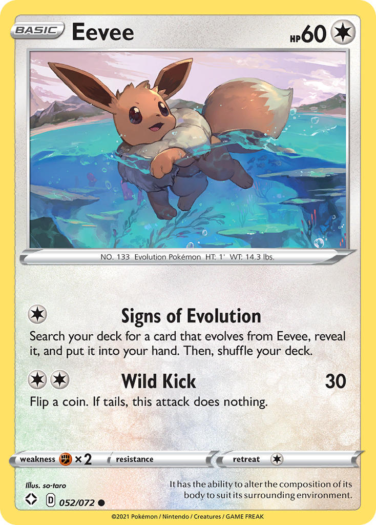 (052/072) Pokemon TCG Shining Fates Single: Eevee  Common