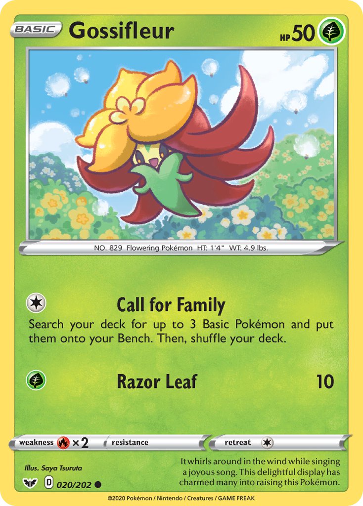 (020/202) Pokemon TCG Sword & Shield Single: Gossifleur  Common