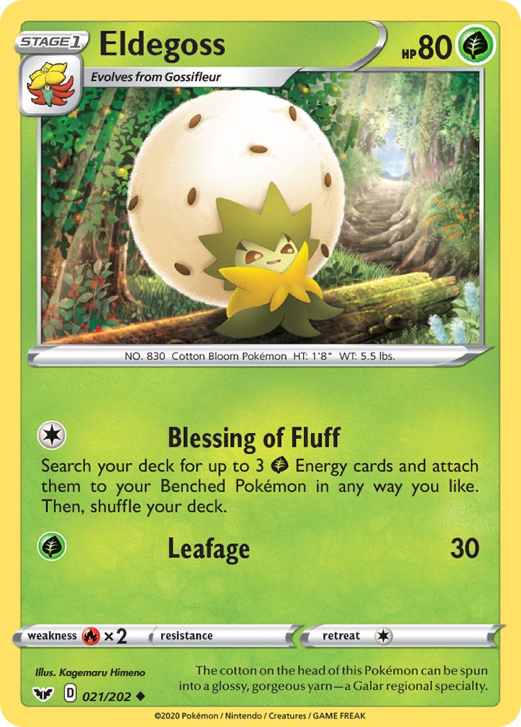 (021/202) Pokemon TCG Sword & Shield Single: Eldegoss  Uncommon