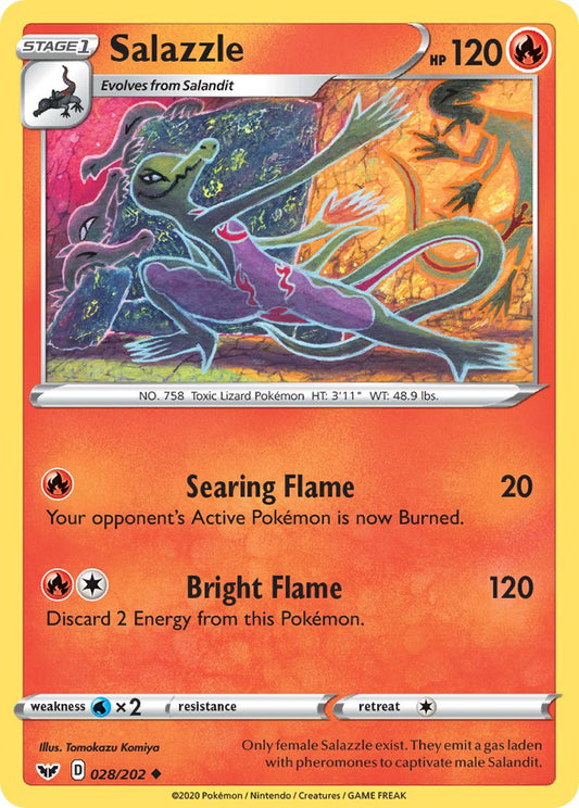 (028/202) Pokemon TCG Sword & Shield Single: Salazzle  Uncommon