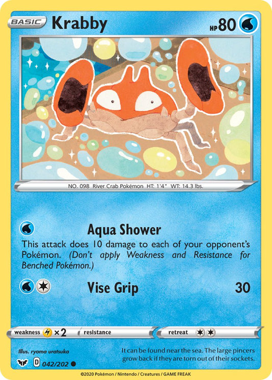 (042/202) Pokemon TCG Sword & Shield Single: Krabby  Common