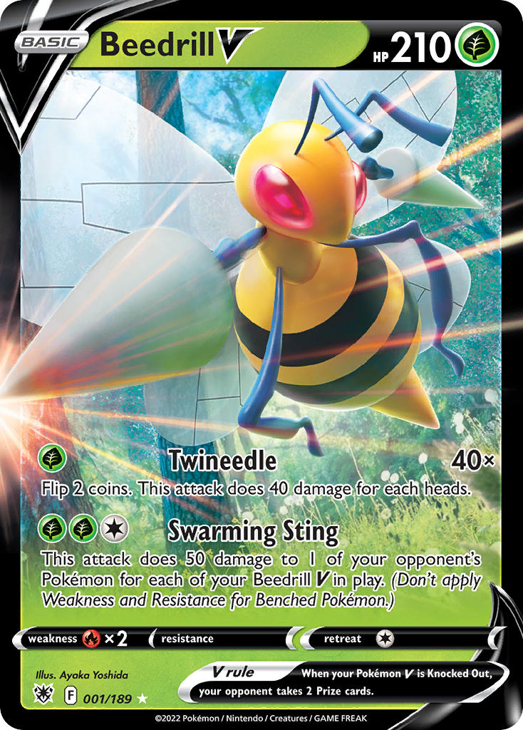 (001/189) Pokemon TCG Astral Radiance Single: Beedrill V  Ultra Rare