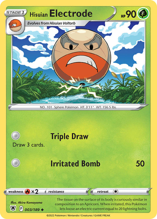 (003/189) Pokemon TCG Astral Radiance Single: Hisuian Electrode  Uncommon