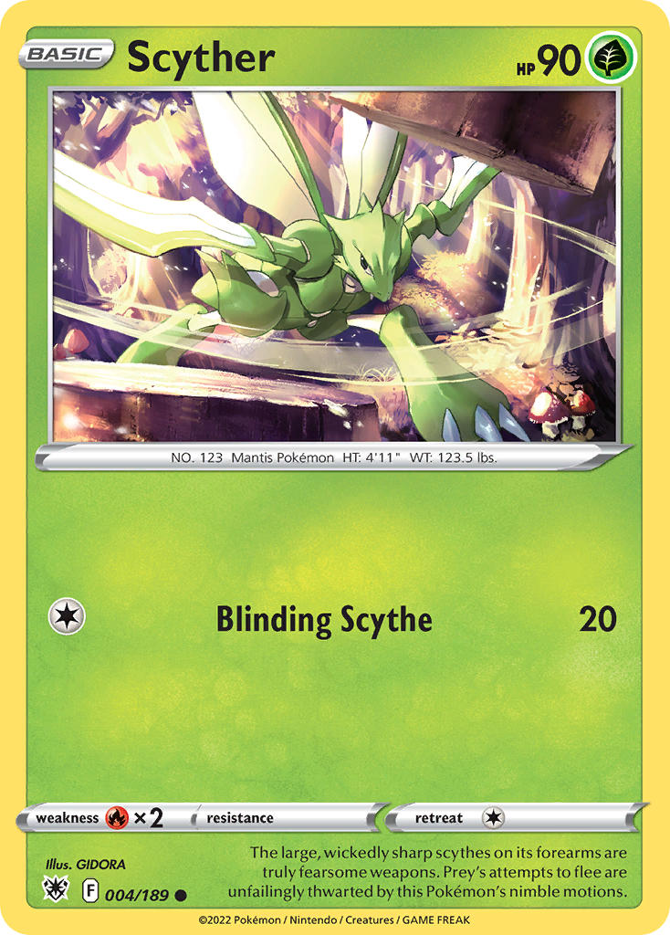 (004/189) Pokemon TCG Astral Radiance Single: Scyther  Common