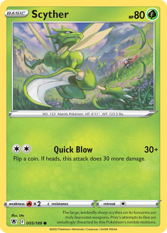 (005/189) Pokemon TCG Astral Radiance Single: Scyther  Common