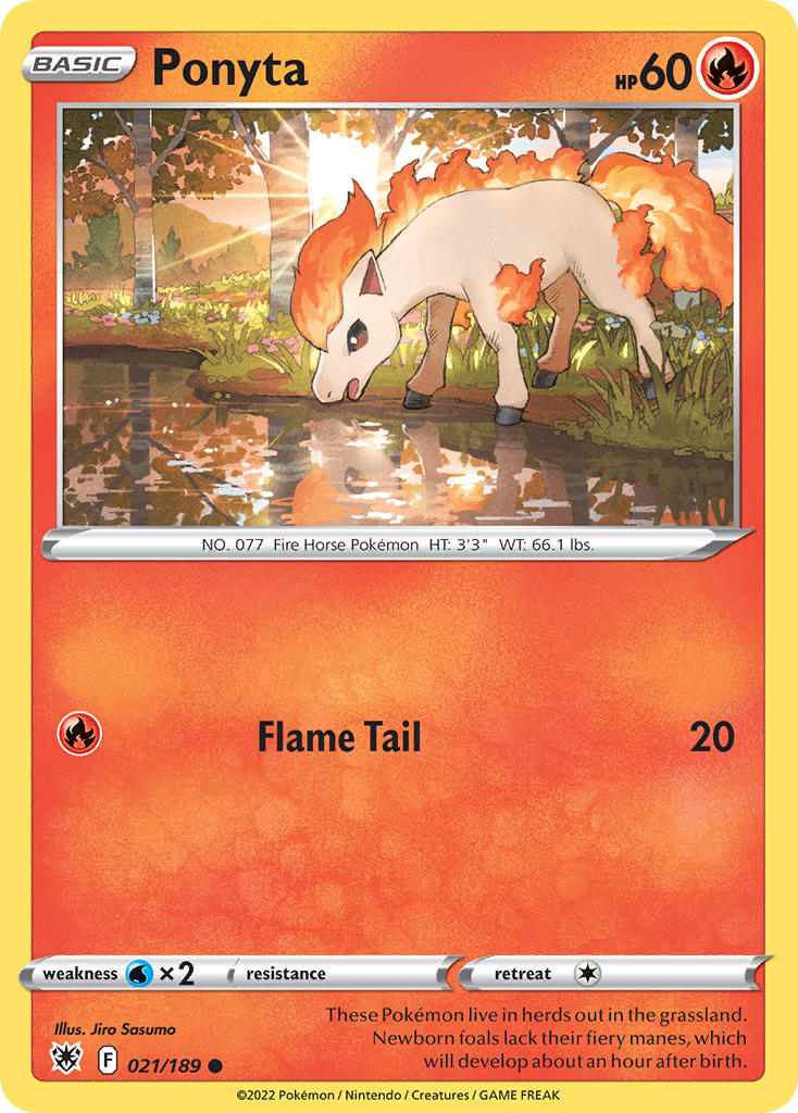 (021/189) Pokemon TCG Astral Radiance Single: Ponyta Reverse Holo Common