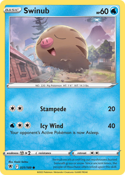 (031/189) Pokemon TCG Astral Radiance Single: Swinub Reverse Holo Common