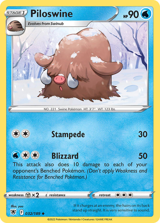 (032/189) Pokemon TCG Astral Radiance Single: Piloswine  Uncommon