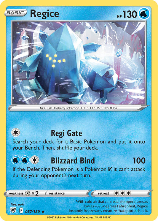 (037/189) Pokemon TCG Astral Radiance Single: Regice  Rare