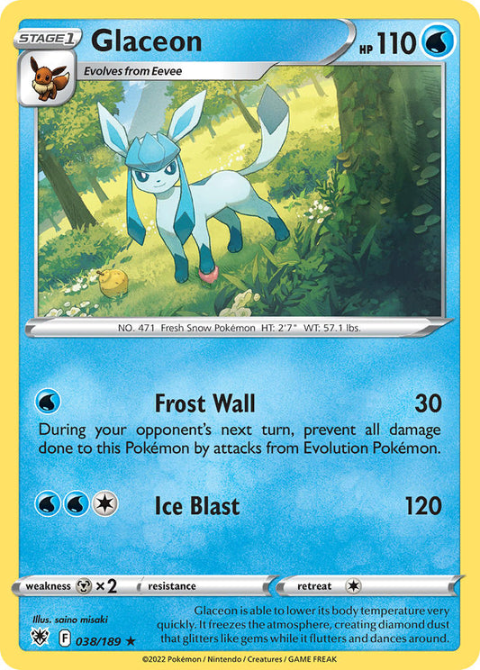 (038/189) Pokemon TCG Astral Radiance Single: Glaceon  Rare