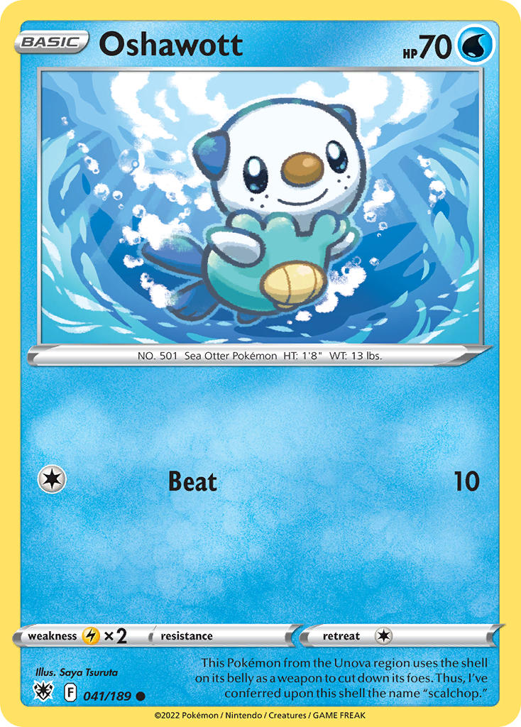 (041/189) Pokemon TCG Astral Radiance Single: Oshawott Reverse Holo Common