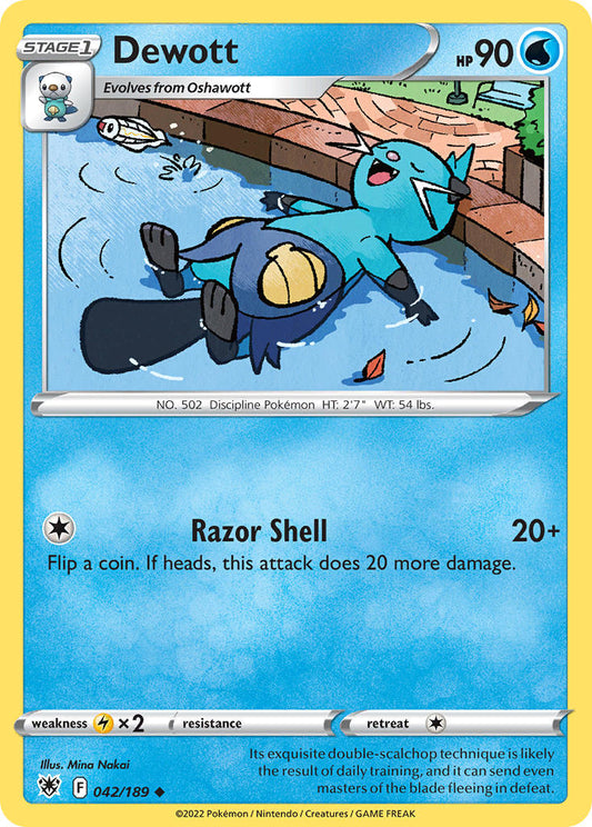 (042/189) Pokemon TCG Astral Radiance Single: Dewott  Uncommon