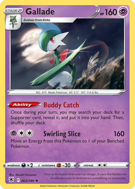 (062/189) Pokemon TCG Astral Radiance Single: Gallade  Holo Rare