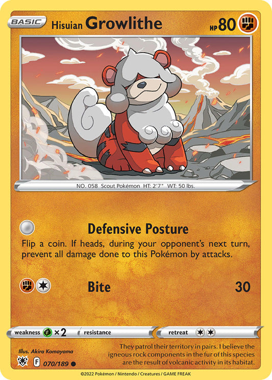 (070/189) Pokemon TCG Astral Radiance Single: Hisuian Growlithe  Promo