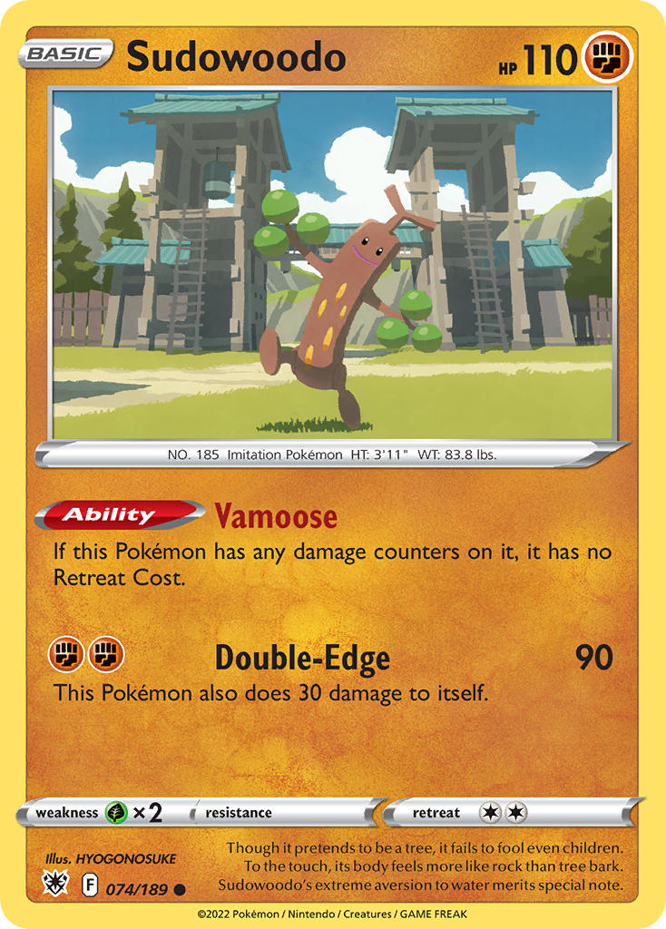 (074/189) Pokemon TCG Astral Radiance Single: Sudowoodo  Common