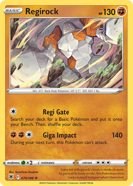 (075/189) Pokemon TCG Astral Radiance Single: Regirock  Rare