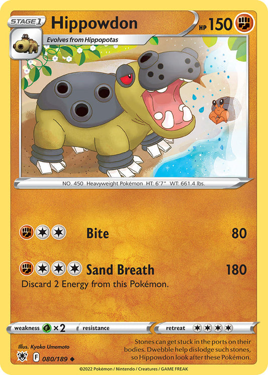 (080/189) Pokemon TCG Astral Radiance Single: Hippowdon  Uncommon