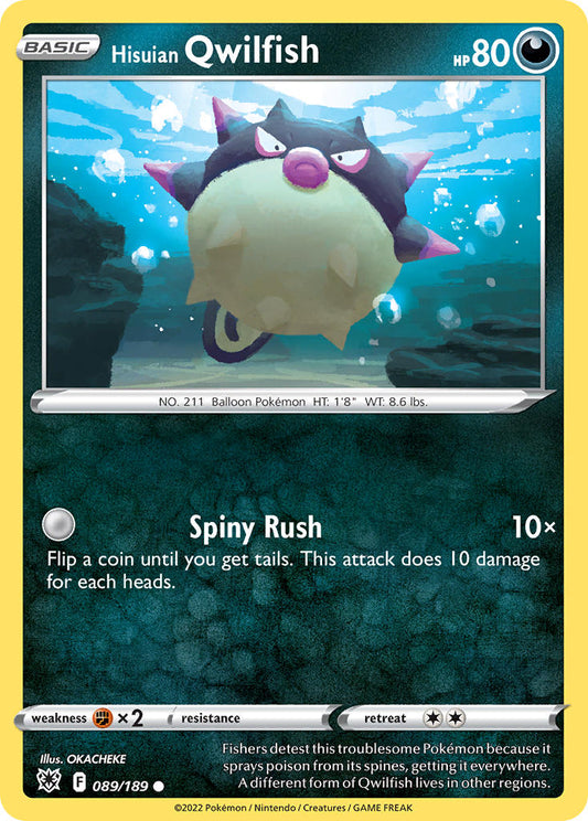 (089/189) Pokemon TCG Astral Radiance Single: Hisuian Qwilfish  Common