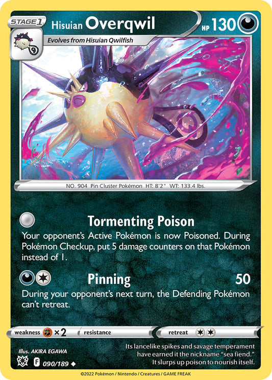 (090/189) Pokemon TCG Astral Radiance Single: Hisuian Overqwil  Uncommon