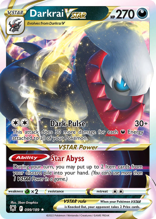 (099/189) Pokemon TCG Astral Radiance Single: Darkrai VSTAR  Ultra Rare