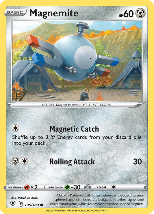 (105/189) Pokemon TCG Astral Radiance Single: Magnemite  Common