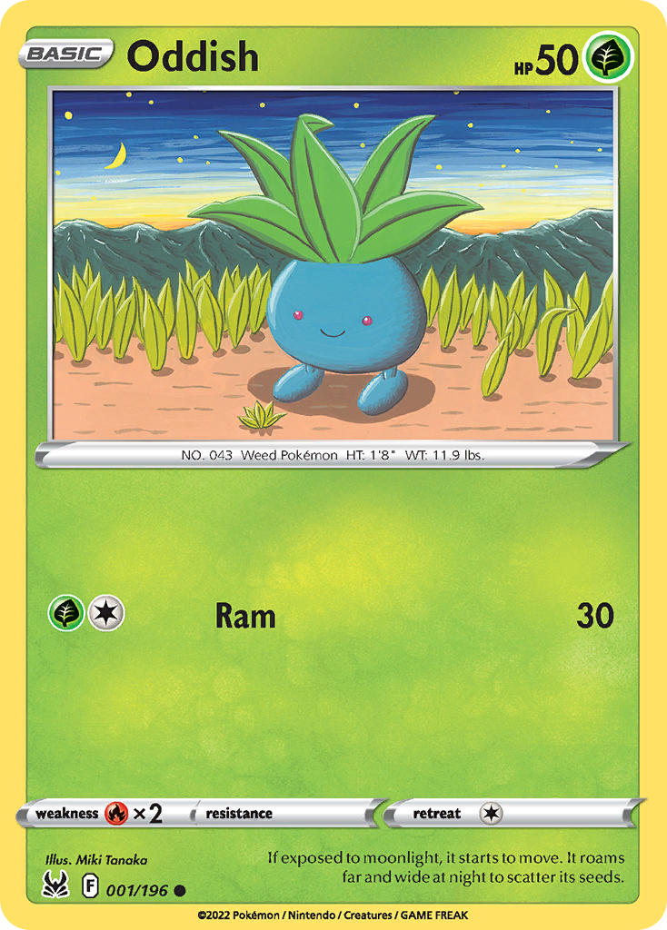 (001/196) Pokemon TCG Lost Origin Single: Oddish  Common