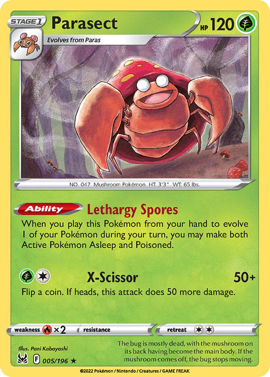 (005/196) Pokemon TCG Lost Origin Single: Parasect  Rare