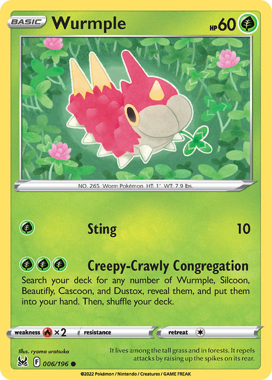 (006/196) Pokemon TCG Lost Origin Single: Wurmple  Common