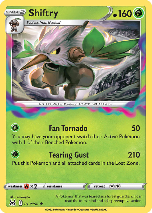 (013/196) Pokemon TCG Lost Origin Single: Shiftry Reverse Holo Holo Rare