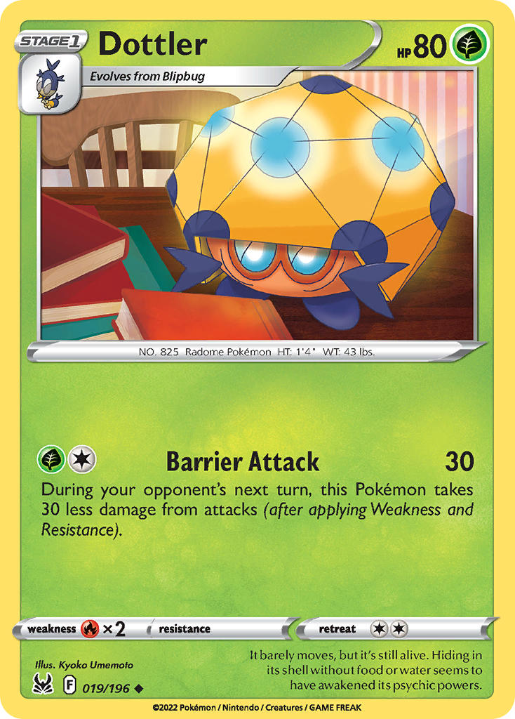 (019/196) Pokemon TCG Lost Origin Single: Dottler  Uncommon