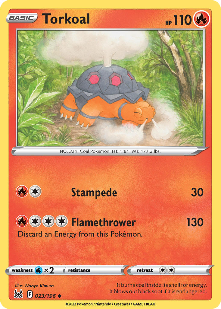 (023/196) Pokemon TCG Lost Origin Single: Torkoal  Uncommon