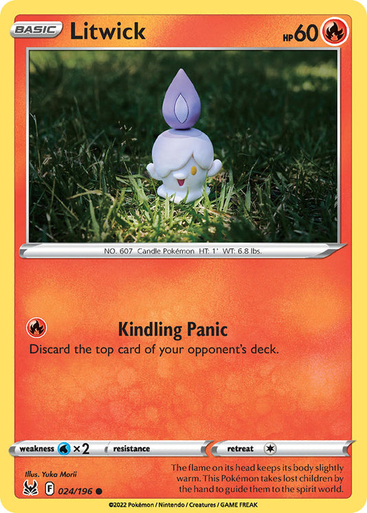 (024/196) Pokemon TCG Lost Origin Single: Litwick  Common