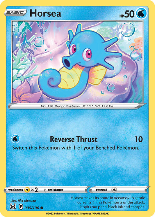 (035/196) Pokemon TCG Lost Origin Single: Horsea  Common