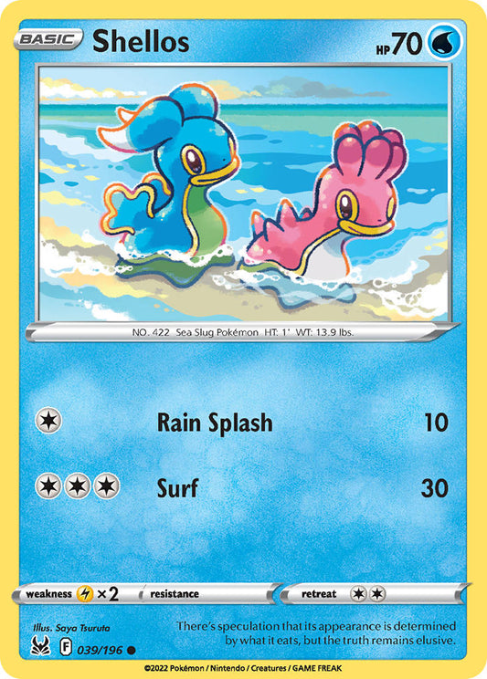 (039/196) Pokemon TCG Lost Origin Single: Shellos  Common