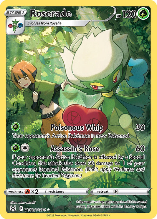 (TG02/TG30) Pokemon TCG Lost Origin Single: Roserade  Holo Rare