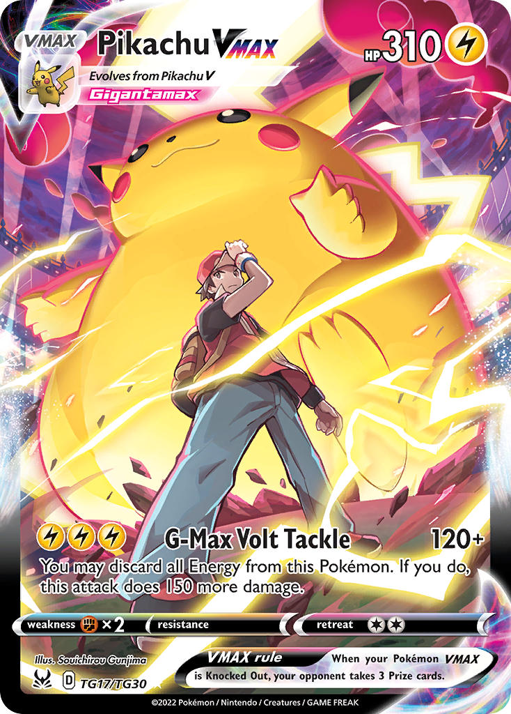 (TG17/TG30) Pokemon TCG Lost Origin Single: Pikachu VMAX  Ultra Rare