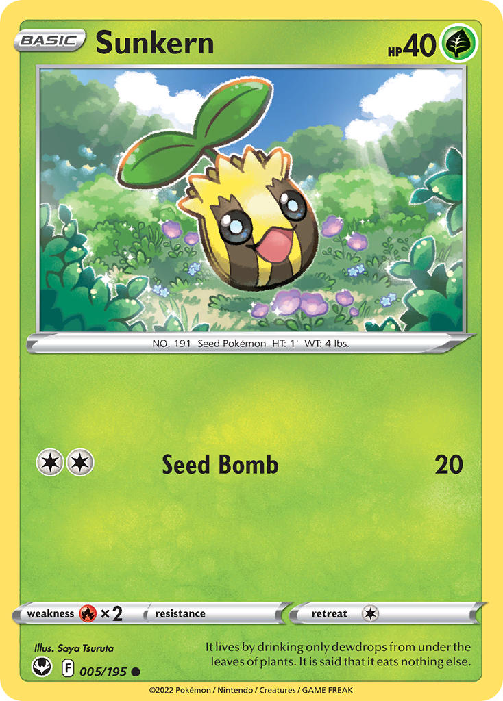 (005/195) Pokemon TCG Silver Tempest Single: Sunkern  Common