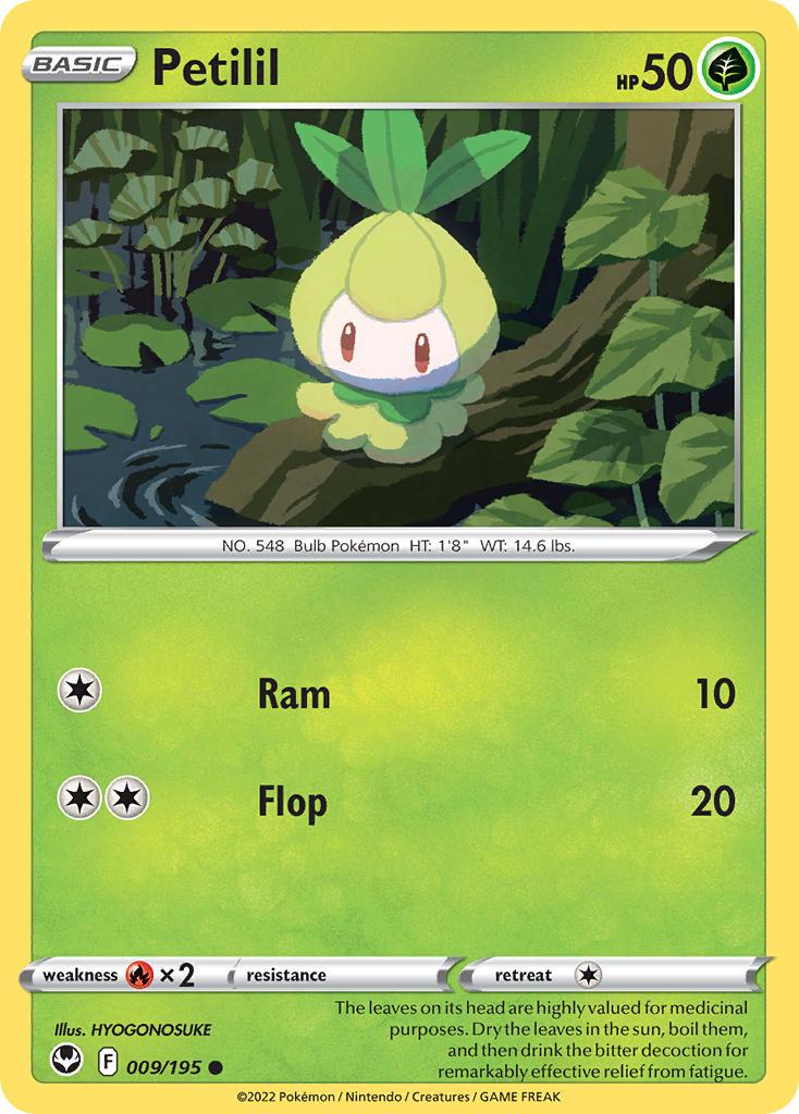 (009/195) Pokemon TCG Silver Tempest Single: Petilil  Common