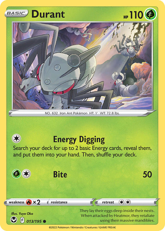 (013/195) Pokemon TCG Silver Tempest Single: Durant  Common