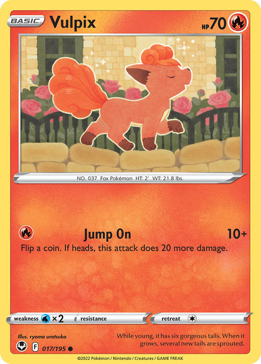 (017/195) Pokemon TCG Silver Tempest Single: Vulpix  Common