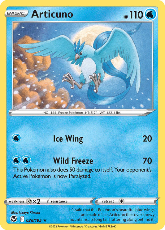 (036/195) Pokemon TCG Silver Tempest Single: Articuno  Holo Rare