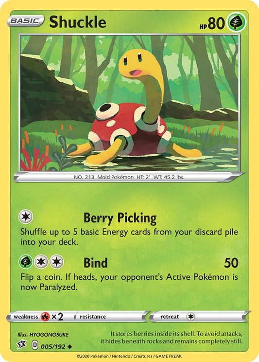 (005/192) Pokemon TCG Rebel Clash Single: Shuckle  Uncommon