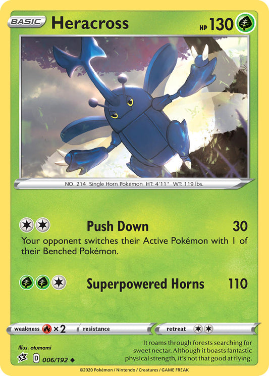 (006/192) Pokemon TCG Rebel Clash Single: Heracross  Uncommon