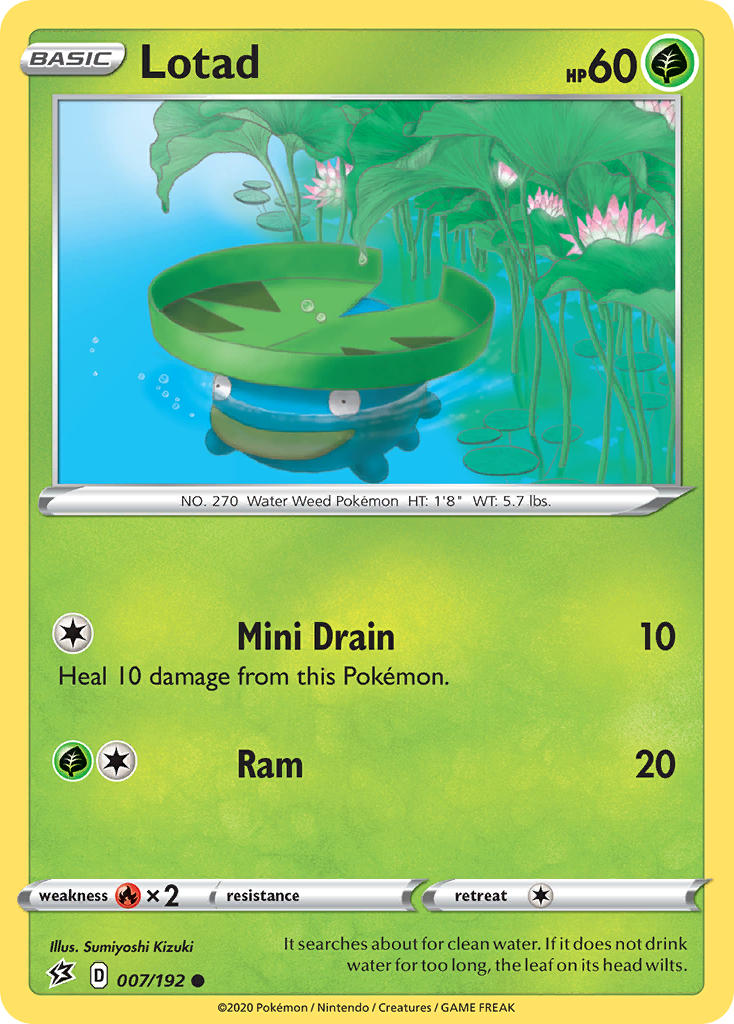 (007/192) Pokemon TCG Rebel Clash Single: Lotad  Common