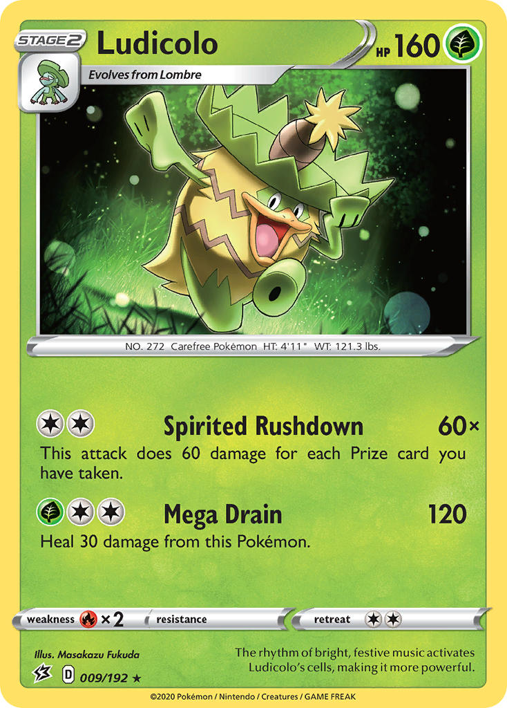 (009/192) Pokemon TCG Rebel Clash Single: Ludicolo Reverse Holo Rare