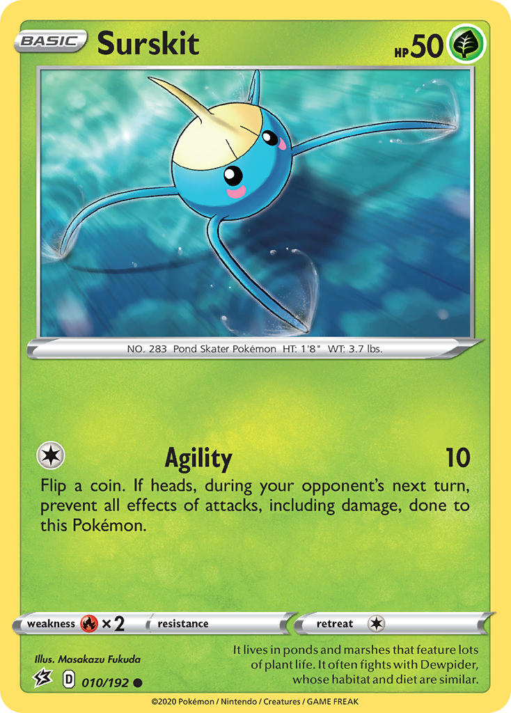 (010/192) Pokemon TCG Rebel Clash Single: Surskit  Common