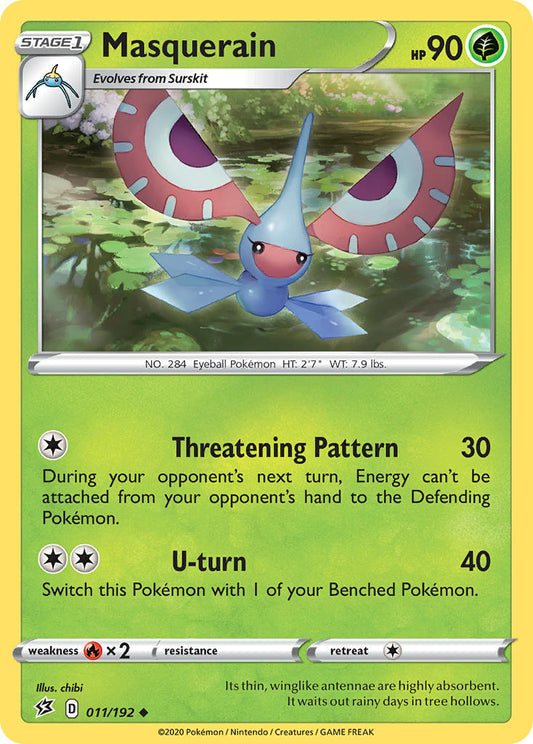 (011/192) Pokemon TCG Rebel Clash Single: Masquerain Reverse Holo Uncommon